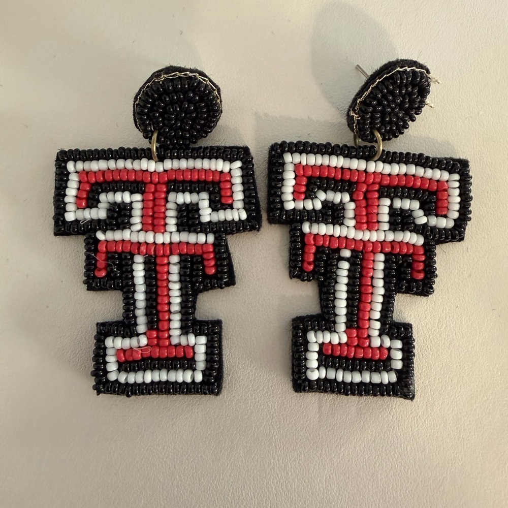 Beaded Texas Tech Earrings
